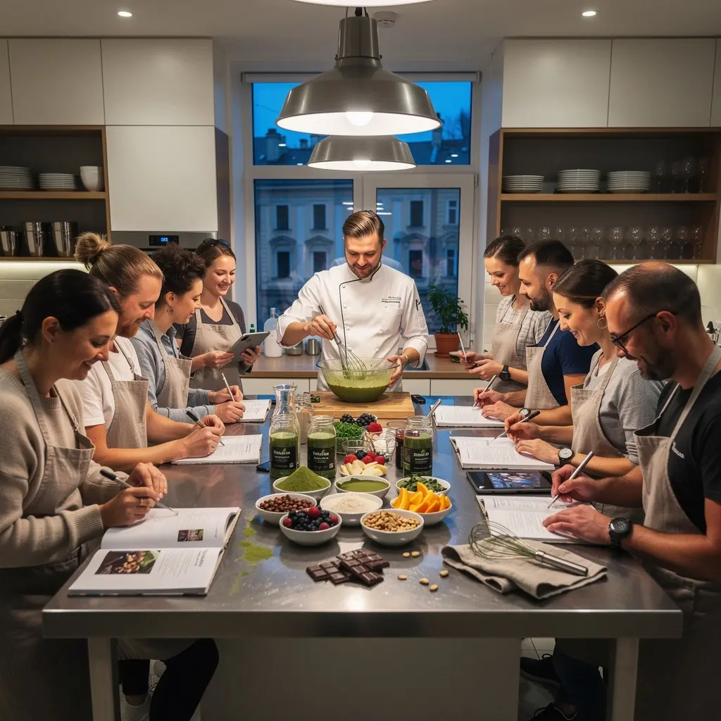 Žaliosios matcha arbatos puodelis su garuojančiu skysčiu, pabrėžiant sveiką kraujo tekėjimą.